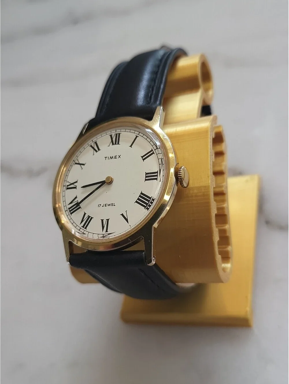 1979 TIMEX Mens Watch Roman Numerals 17 Jewels Manual Wind 33mm 2921917179 EUC